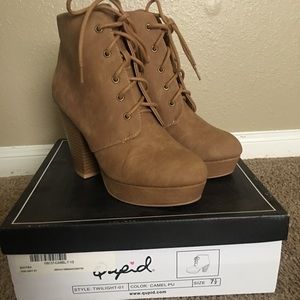 Combat heel booties